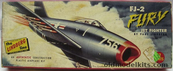 Lindberg 1/48 FJ-2 Fury Jet Fighter, 516-98 plastic model kit